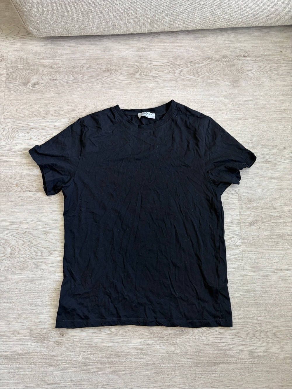 Yohji Yamamoto Black Short Sleeve Crew Neck Tee